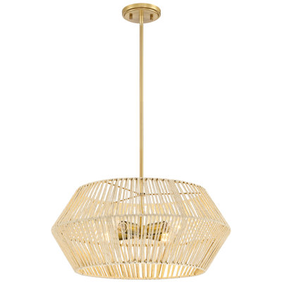 Lustre géométrique tissé à la main à 4 lumières 22 po Nekoosa