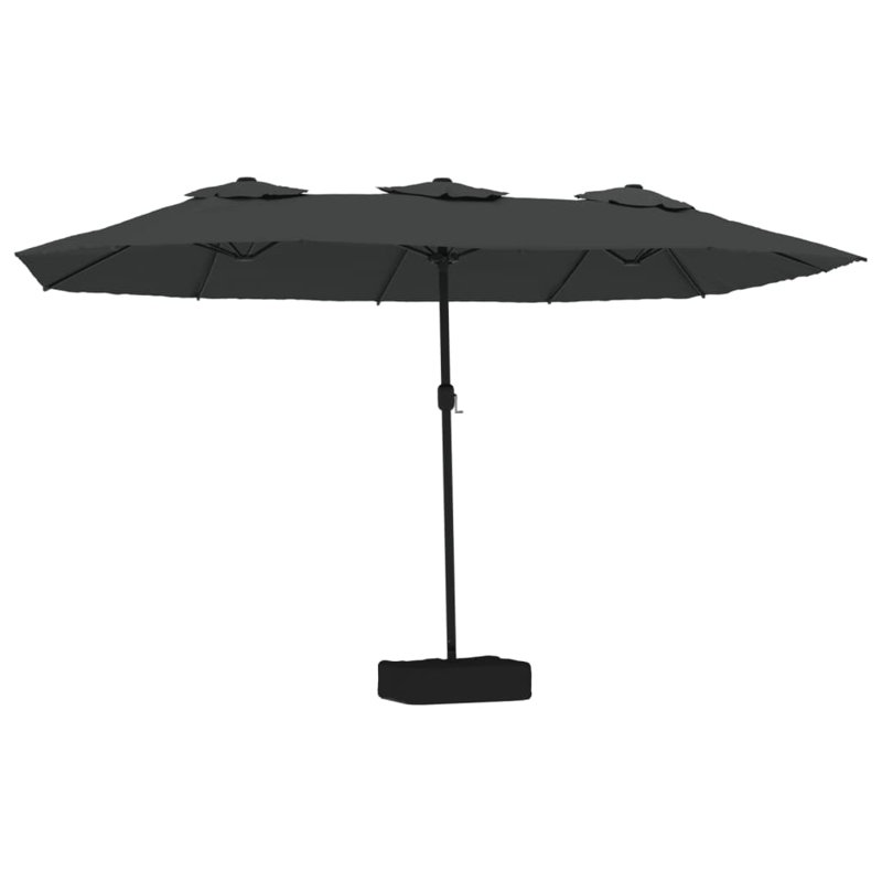  Parasol de jardin en polyester anthracite, fer thermolaqué, Anthracite