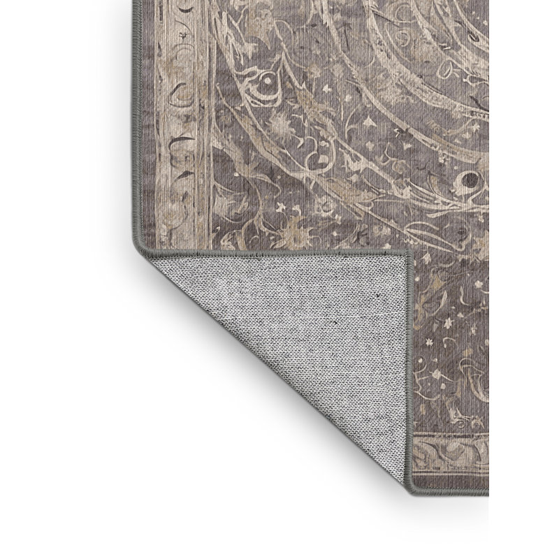 Machine Washable Gray Area Rug, Rectangle 8' x 12'