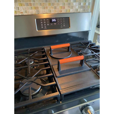 Cast Iron Burger Press Set Round & Rectangle