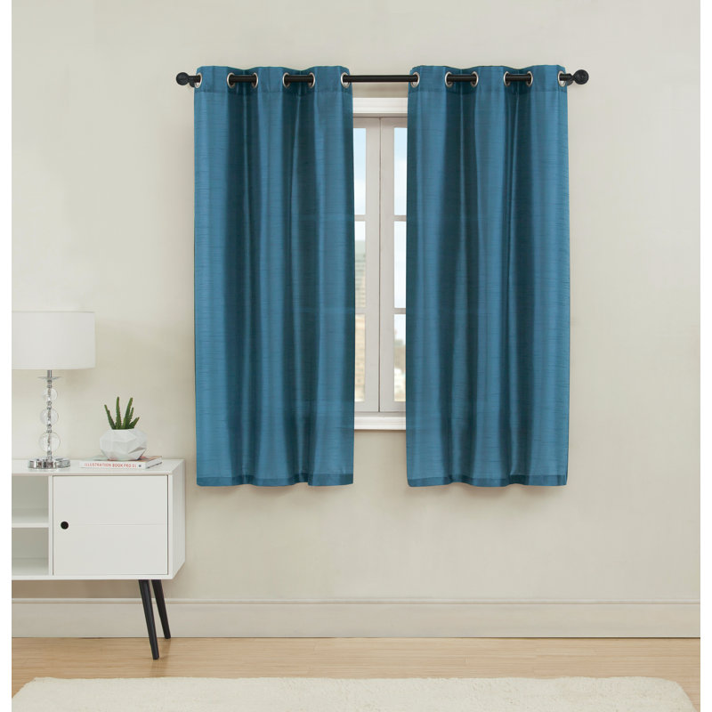 Middleburgh Outdoor Semi Sheer Curtain Pair, 38" W x 63" L, Teal