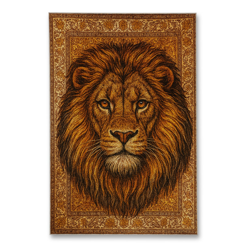 MOSSO Beige Traditional Washable Woven Backing Area Rug, 3'3" x 4'11"