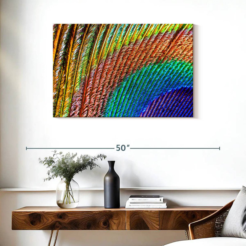Brampt Abstract Peacock Feather, 24" H x 36" W