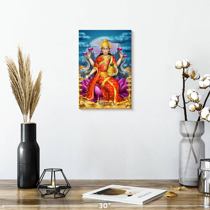 Adella, déesse de la richesse, Lakshmi, H 12 po x l 8 po