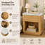 Table de chevet en bois avec tiroir de rangement et tablette ouverte-133209693-133209695