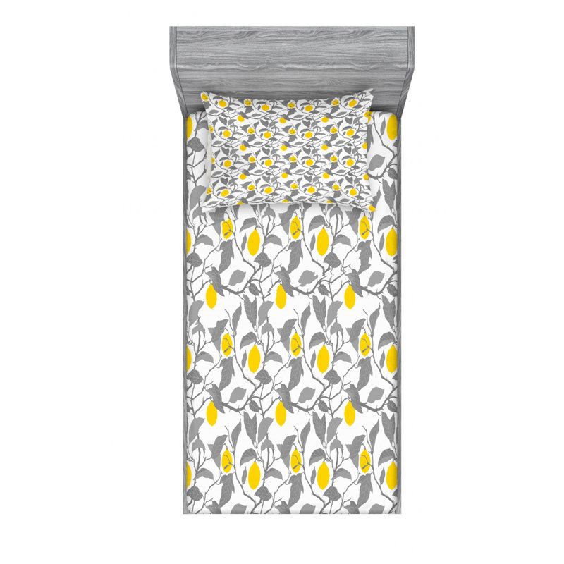 Microfiber Floral Sheet Set, Twin XL Sheet Set with Fitted Sheet