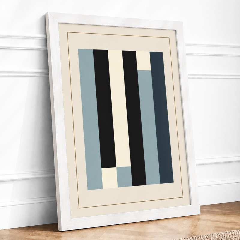 Stripe Study Minimalist - Framed Print, A1 - 84.1 x 59.4 cm, White