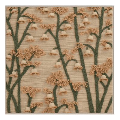 Machine Washable Botanical Brown Area Rug