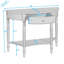 Console demi-lune de style champêtre avec tiroir et tablette inférieure pour entrée