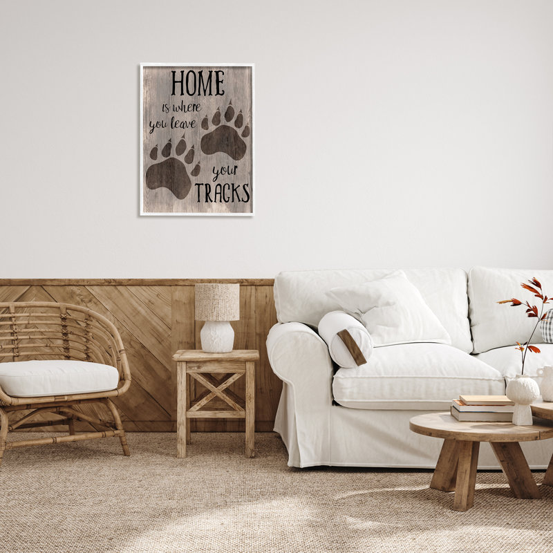 Home's Where You Let Tracks, H 30 po x l 24 po x P 1,5 po, Giclée encadrée blanc bord de mer