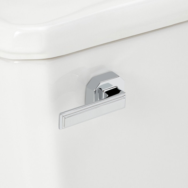 Benbrook 1.28 GPF Two Piece Skirted Elongated Toilet, White/Chrome