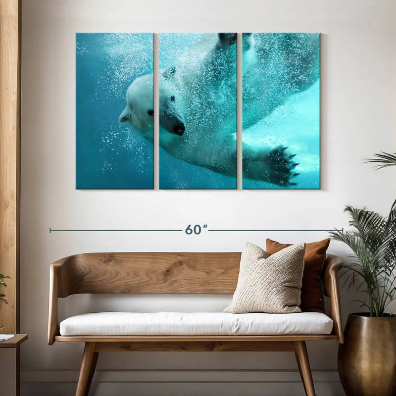 Underwater Polar Bear, 32" H x 50" W