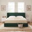 Structure de lit tapissier Annek avec rangement relevable, tête de lit à oreilles de H 40,9 po, lattes de bois et structure en métal, plusieurs tailles et options de tissu disponibles-1542829533-1537809586