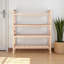 6 Pair Stackable Solid Wood Convertible Shoe Rack in Natural Finish, 32.01" H X 27.24" W X 10.50"D