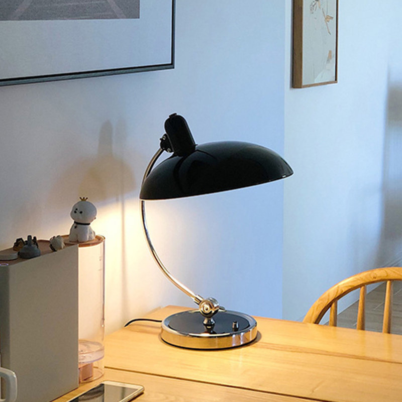 Modern Goose Neck Swing Arm Table Lamp, Black