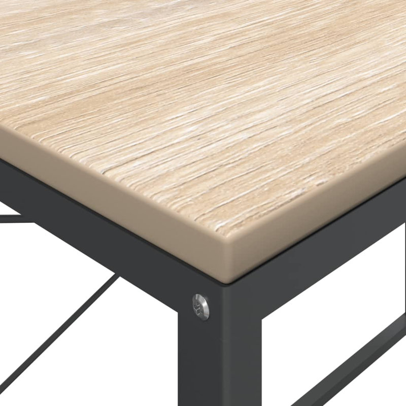 Satrogan Solid Wood Top Writing Desk, Black/Oak