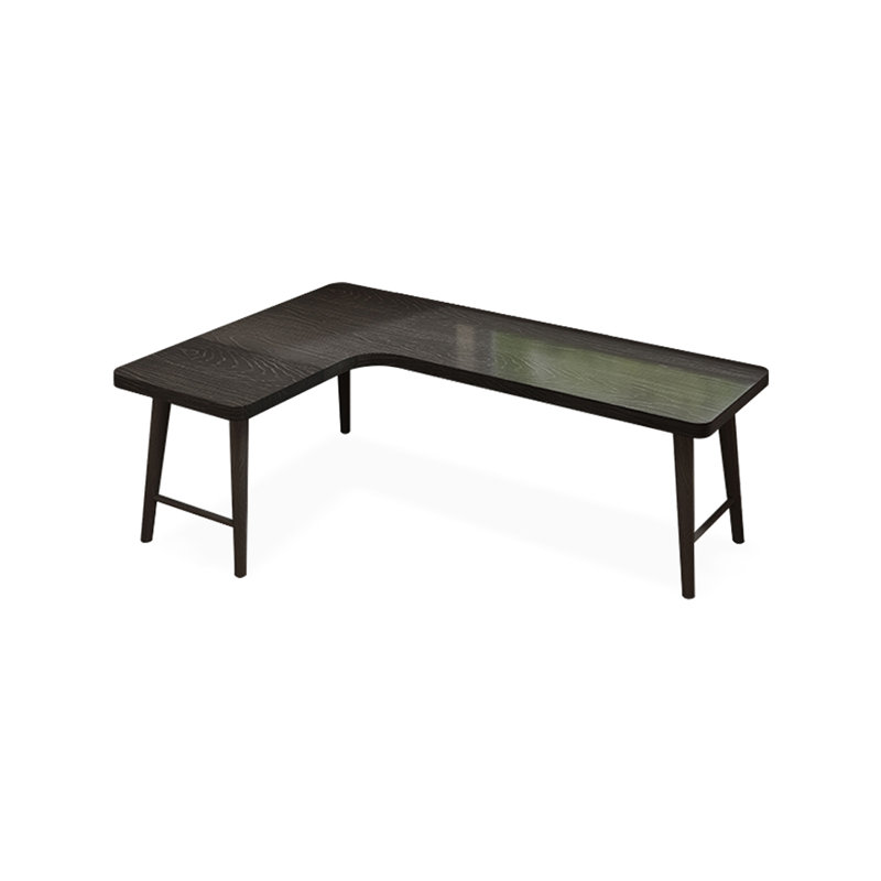 Bureau d'écriture en bois massif noir en forme de L, 29.53"H*62.99"W*47.24"D, Gauche