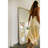 Miray 35 in. x 75 in. Natural Stone Scallop Framed Mirror