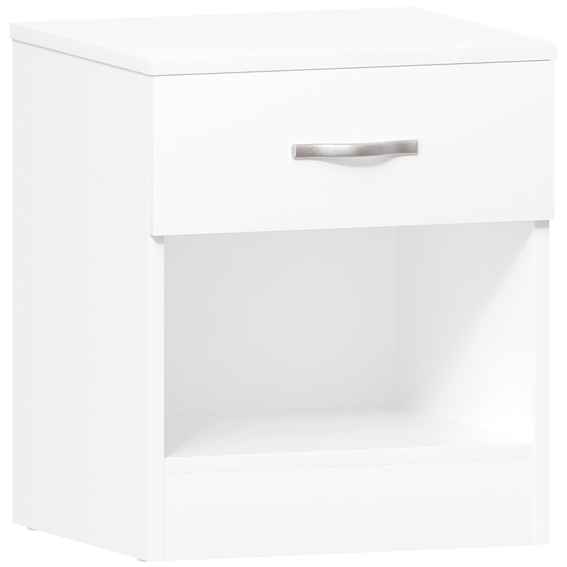 Maybery 1 Drawer Bedside Table, White