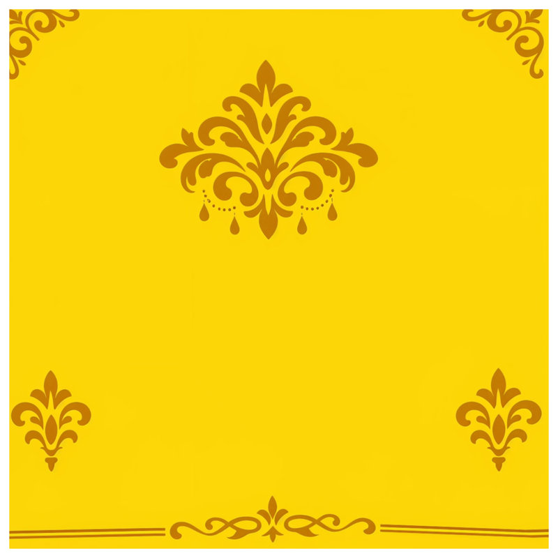 Édredon jaune à motif damassé, Queen
