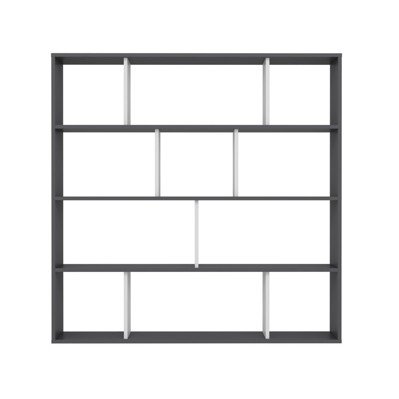 Isaias 145cm H Standard Bookcase, Anthracite/White