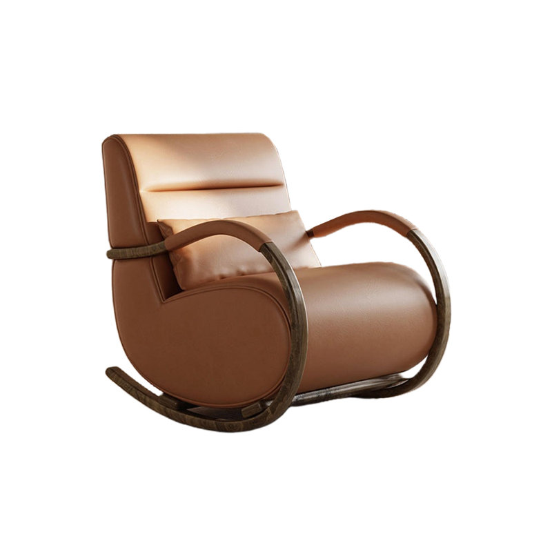 Chaise berçante avec cadre en bois massif Chaise berçante en bois massif, Orange