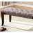 Bench, Brown Color - Solid Hardwood Legs With Finish, Contrasting Neutral Cotton Fabric Seat, 44"W X 18.03"H Bench Flared In , Hand--1835363799
