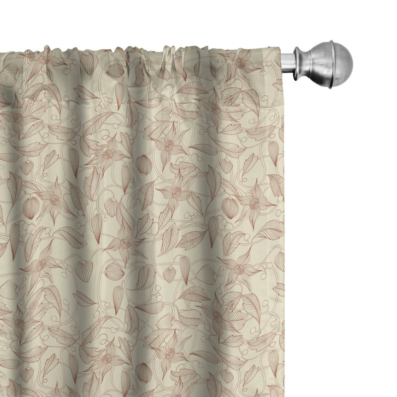 Floral Semi-Sheer Rod Pocket Sliding Panel, 28" x 84"