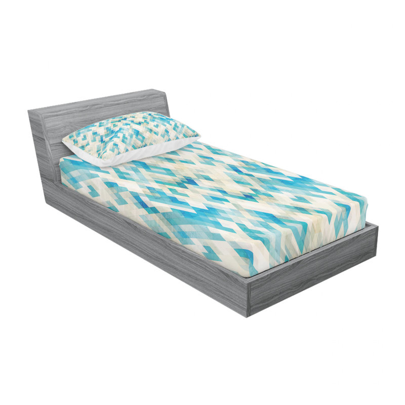 Ensemble de draps géométriques Modern Grunge, Ensemble de draps pour lit simple avec drap-housse