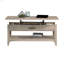 Table basse à plateau relevable, finition brune