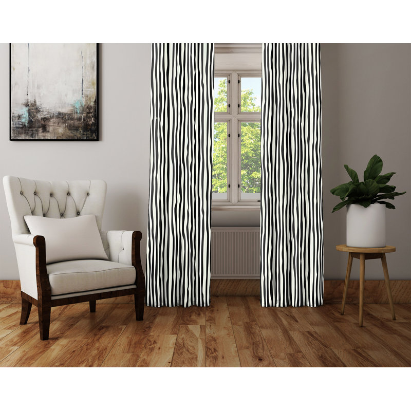 Darik Semi Sheer Curtain Pair, 20" W x 82" L