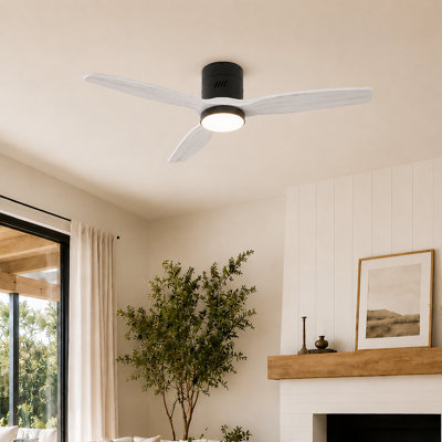 Ventilateur de plafond encastré moderne de 52 po Vincent avec ensemble d'éclairage et télécommande, moteur CC silencieux à 6 vitesses, pour une utilisation intérieure / extérieure couverte