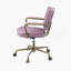 Chaise de bureau avec structure en bois massif, similicuir, pivotante, hauteur réglable, roulettes