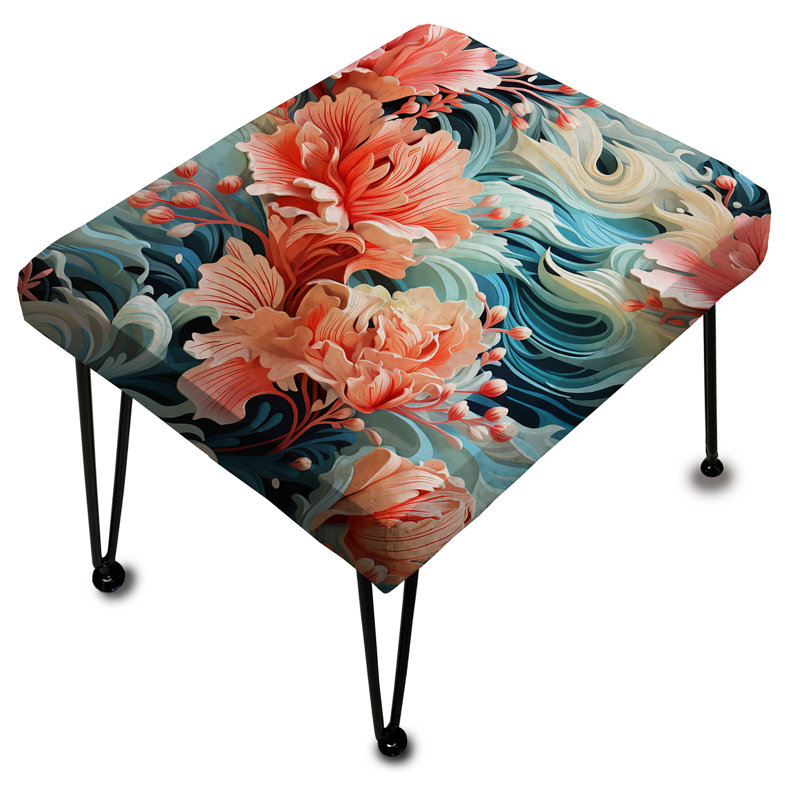 Coral Mirage - motif tropical - repose-pieds rectangulaire tropical