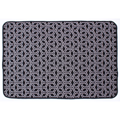 Tapis rayé gris foncé