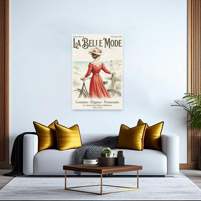 Impression sur toile Belle Epoque Beach Fashion Classic Elegant Retro Coastal, H 60 po x l 40 po
