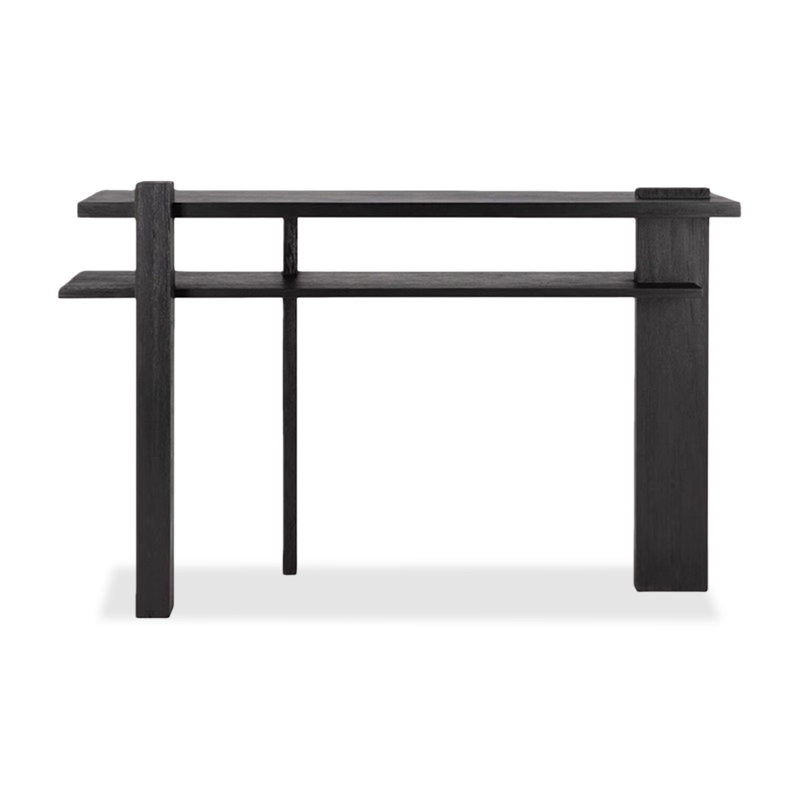 Console noire en bois massif
