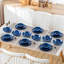 24 Pieces Dinnerware Set, Blue Set, Dinner Plate, Dessert Plate, Soup Bowl And Bowl Set For 6 Person, Stoneware Dinnerware, Round Bowl, Reactived Glazed-507124498
