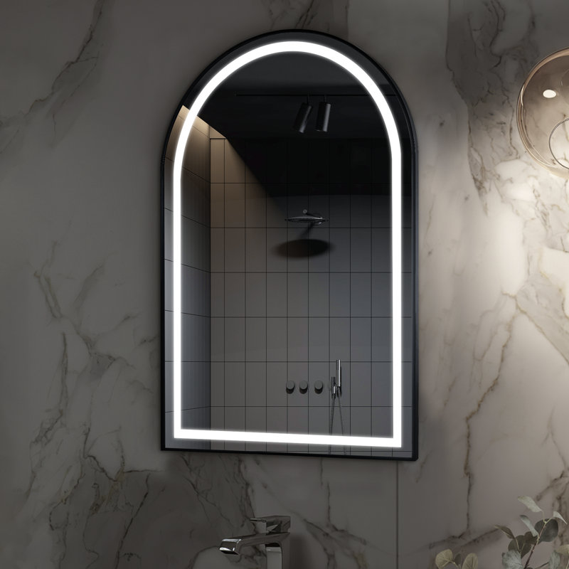 Brulotte Metal Arch Mirror, Black, 39" x 30"