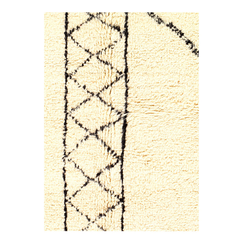 Tapis unique ivoire / brun de 5 pi 7 po x 7 pi 6 po Maximo