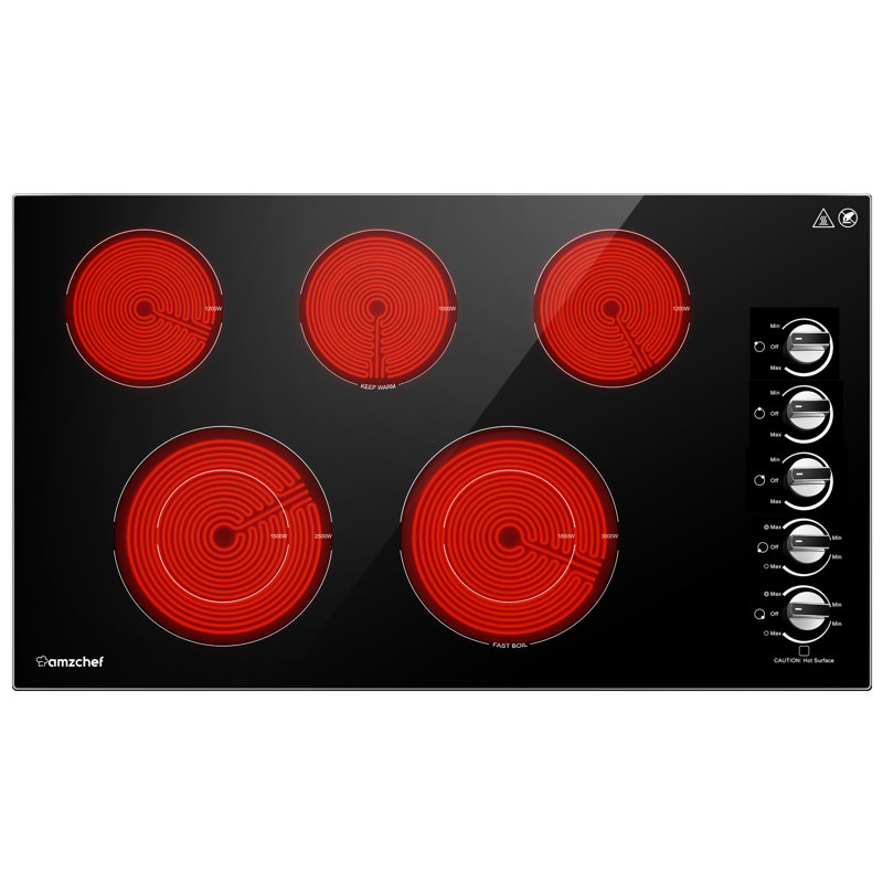 Surface de cuisson électrique de 36 po avec plaque de cuisson intégrée 36 po Amzchef 8900W