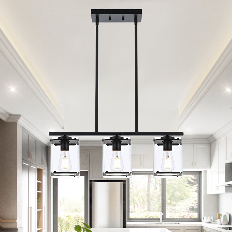 Willavene 3 - Light Kitchen Island Pendant, Black