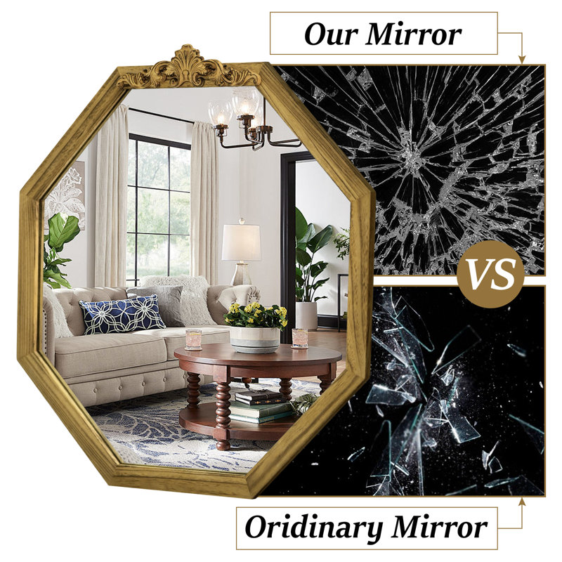 Hoopes Wood Framed Octagon Wall Mirror, 28" x 28"