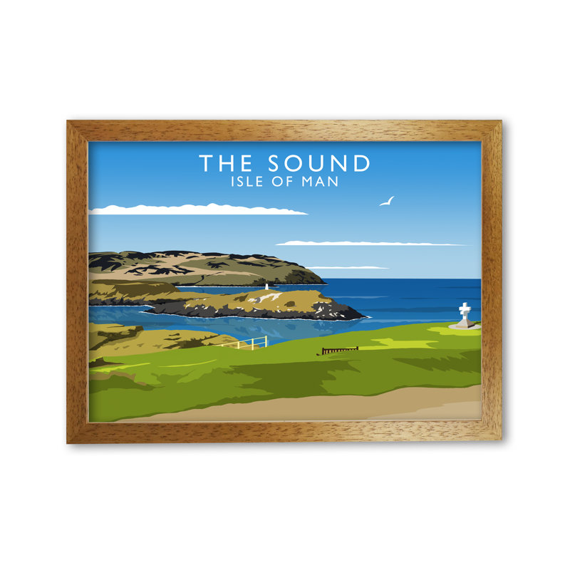 The Sound Isle Of Man by Richard O'Neill - Single Picture Frame Print, 297cm H x 42cm W x 3cm D, Honey Oak