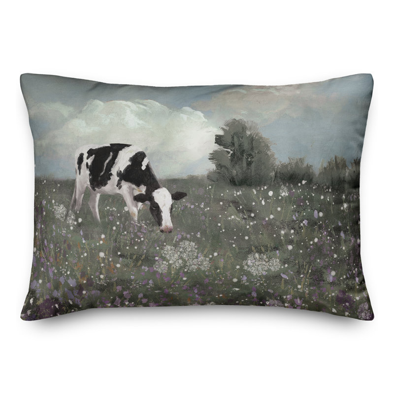 Coussin intérieur / extérieur Cow in Purple Field