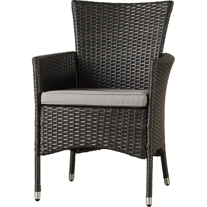 Chaise de patio avec coussin Alfiero, Structure grise / coussin gris clair, Gris
