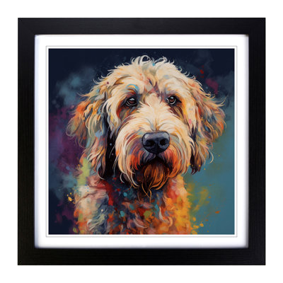 Labradoodle Abstract 1 Piece Single Picture Frame Wall Art