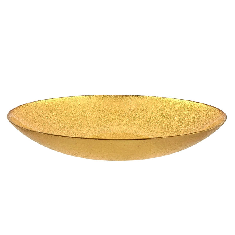 Gold Handcrafted Glass 13" Lacquered Centerpiece Bowl