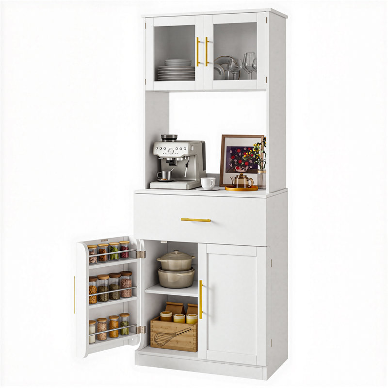 180cm Kitchen Pantry, White