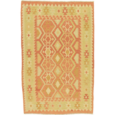 Tapis en laine rouge 3 pi 9 po x 5 pi 9 po one-of-kind main-noué la new age Elland